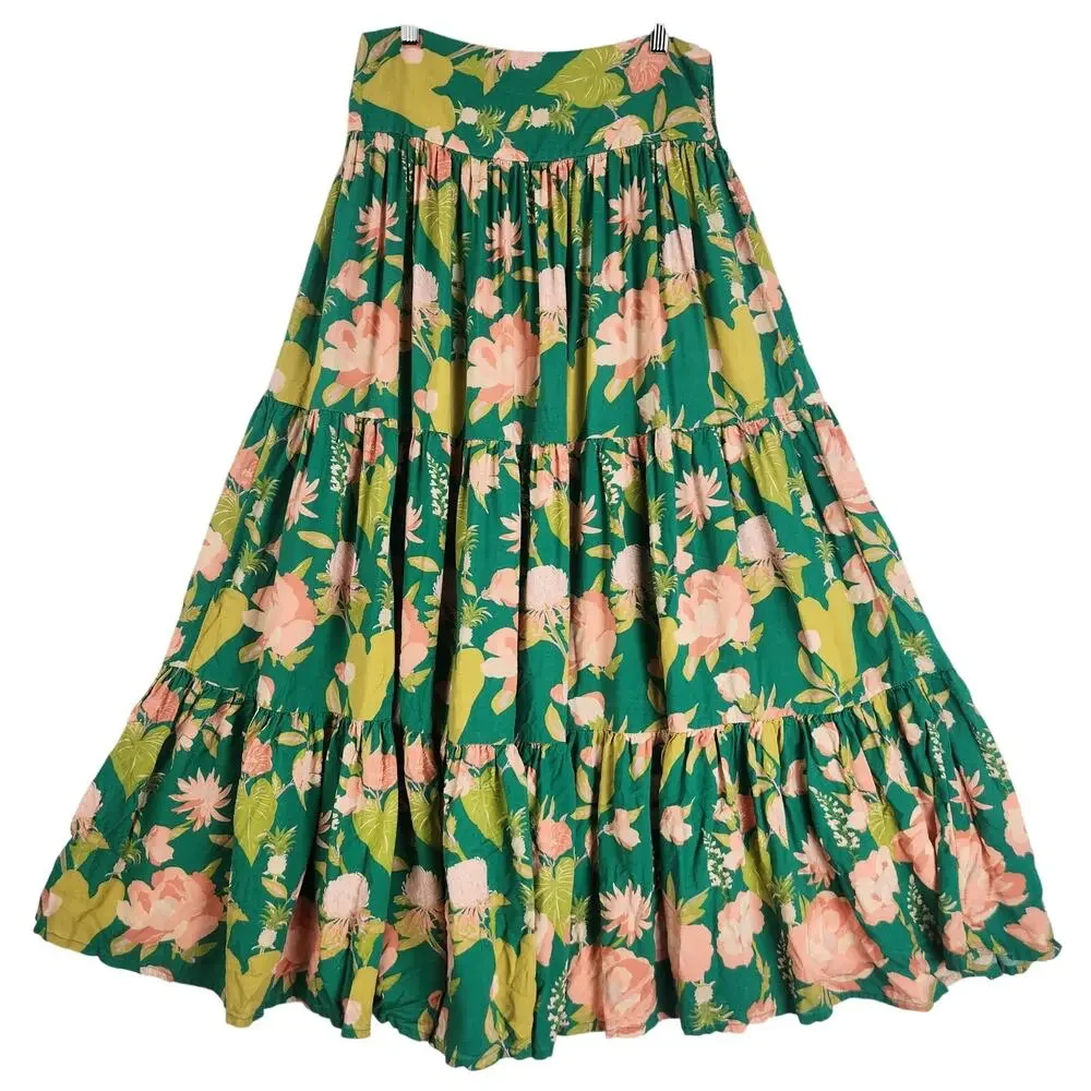 Natural Life Women’s Floral Skirt/Top Set SZ LG Breathable Lightweight EUC - Picture 3 of 14